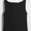 Crop-tanktop van dichtgebreide jersey met boothals