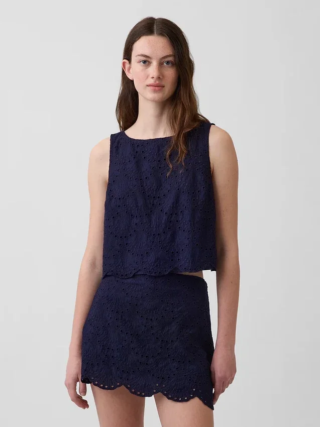 Crop-top met oogjes