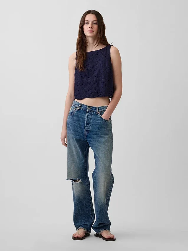 Crop-top met oogjes