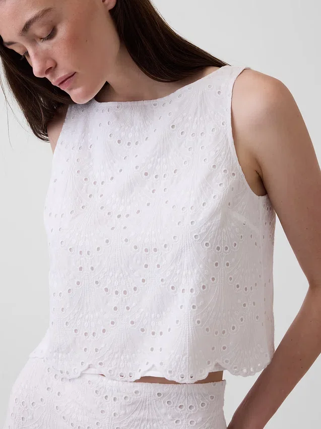 Crop-top met oogjes