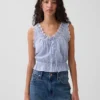 Crop-top met peplum en strik aan de voorkant