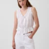 Crop-top met peplum en strik aan de voorkant