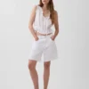 Crop-top met peplum en strik aan de voorkant