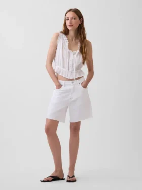 Crop-top met peplum en strik aan de voorkant