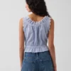 Crop-top met peplum en strik aan de voorkant