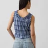 Crop-top met peplum en strik aan de voorkant