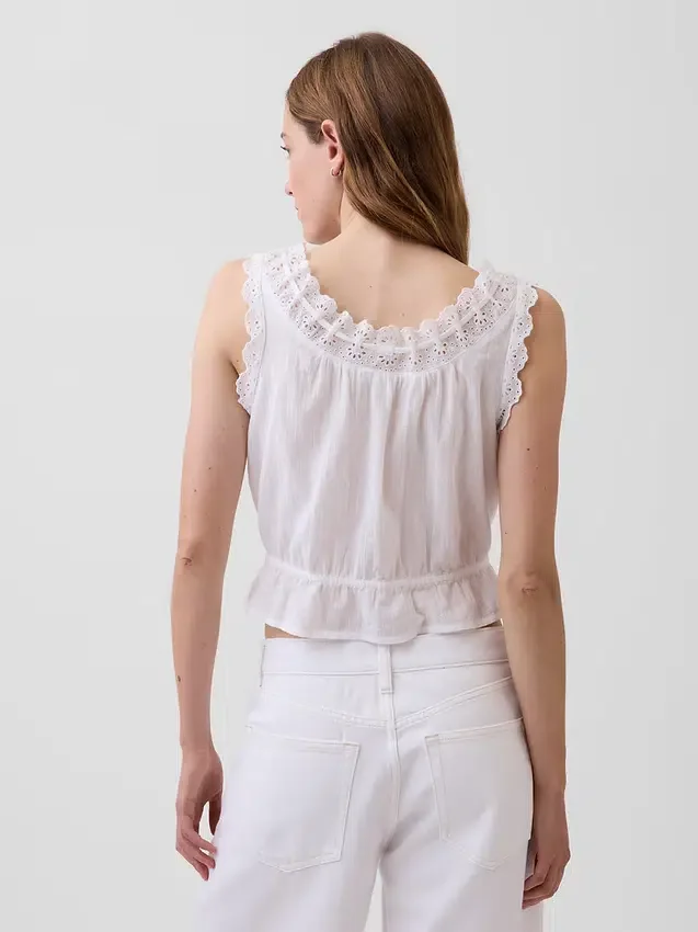 Crop-top met peplum en strik aan de voorkant