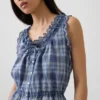 Crop-top met peplum en strik aan de voorkant