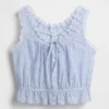 Crop-top met peplum en strik aan de voorkant
