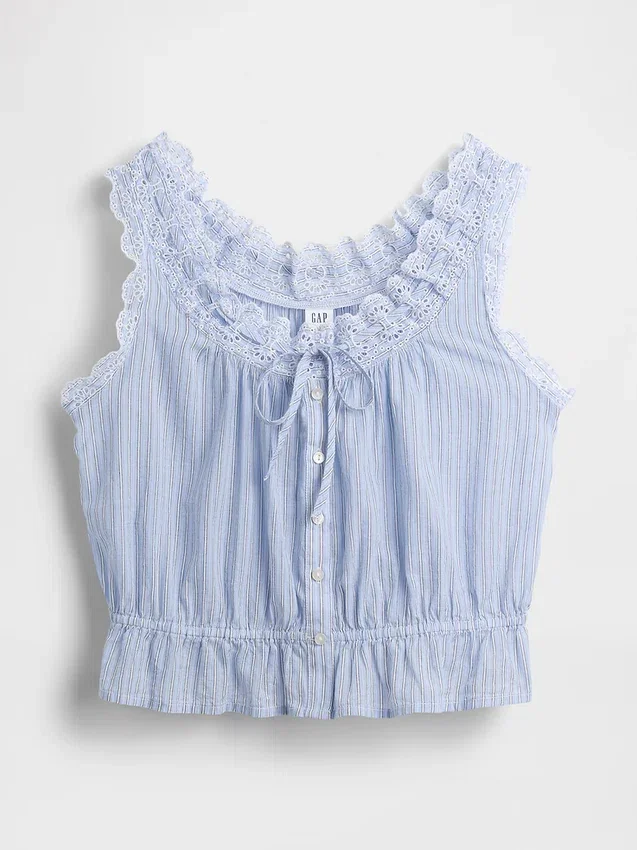 Crop-top met peplum en strik aan de voorkant