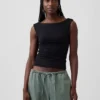 Crop-top van dichtgebreide jersey met ruches