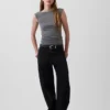 Crop-top van dichtgebreide jersey met ruches