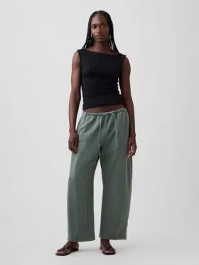 Crop-top van dichtgebreide jersey met ruches