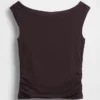 Crop-top van dichtgebreide jersey met ruches