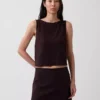 Crop-top van linnenmix