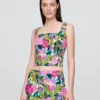 Crop-top van linnenmix