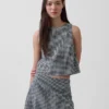 Crop-top van linnenmix