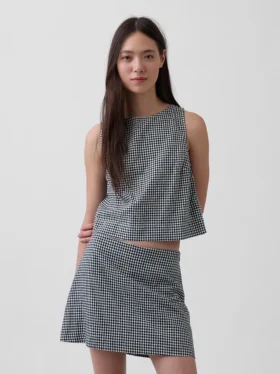 Crop-top van linnenmix