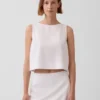 Crop-top van linnenmix