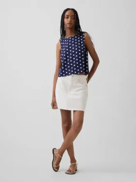 Crop-top van linnenmix