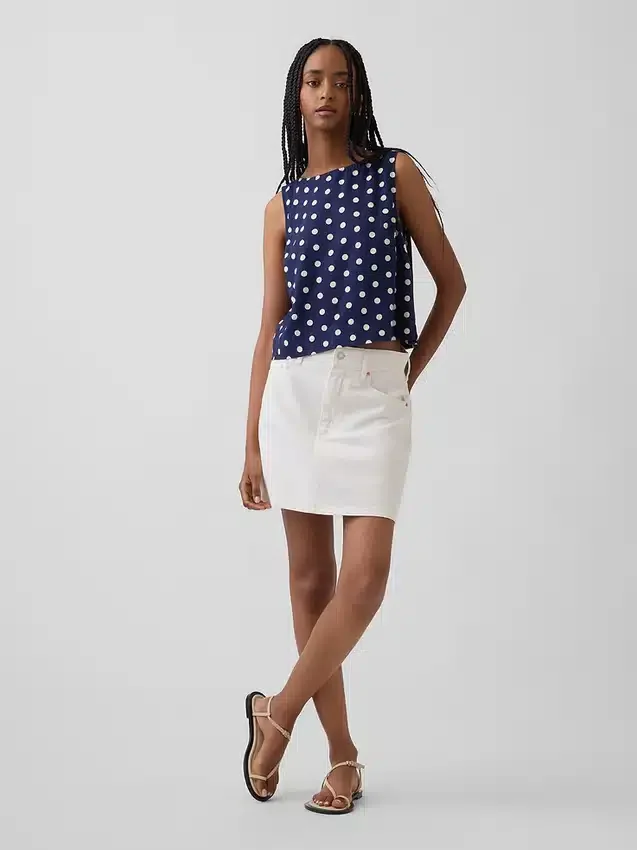 Crop-top van linnenmix