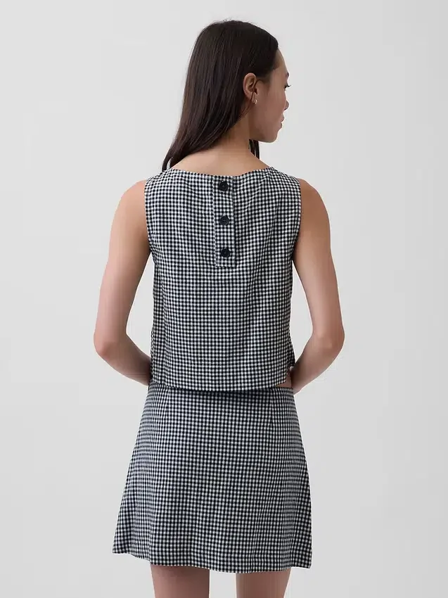 Crop-top van linnenmix