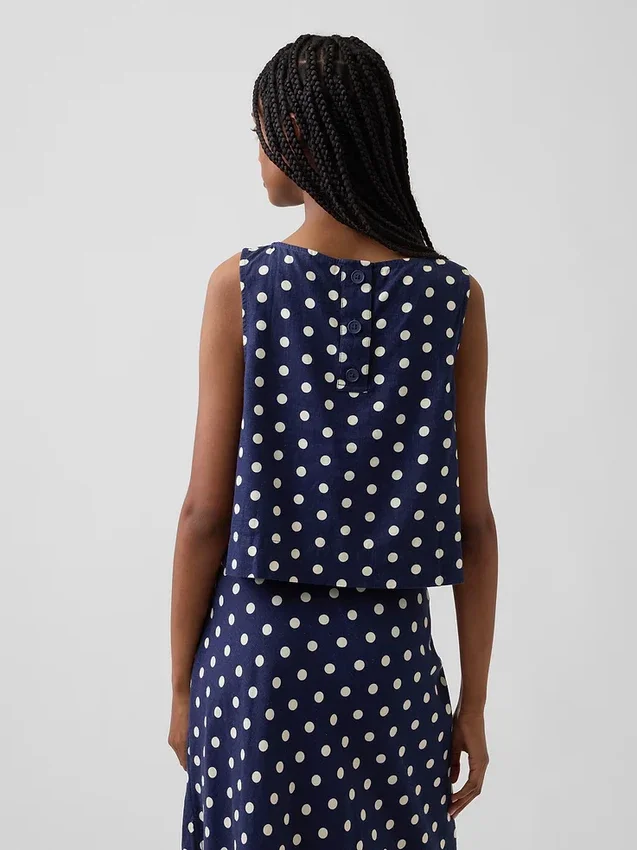 Crop-top van linnenmix