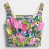 Crop-top van linnenmix