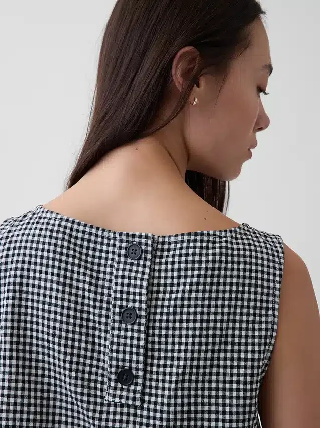 Crop-top van linnenmix