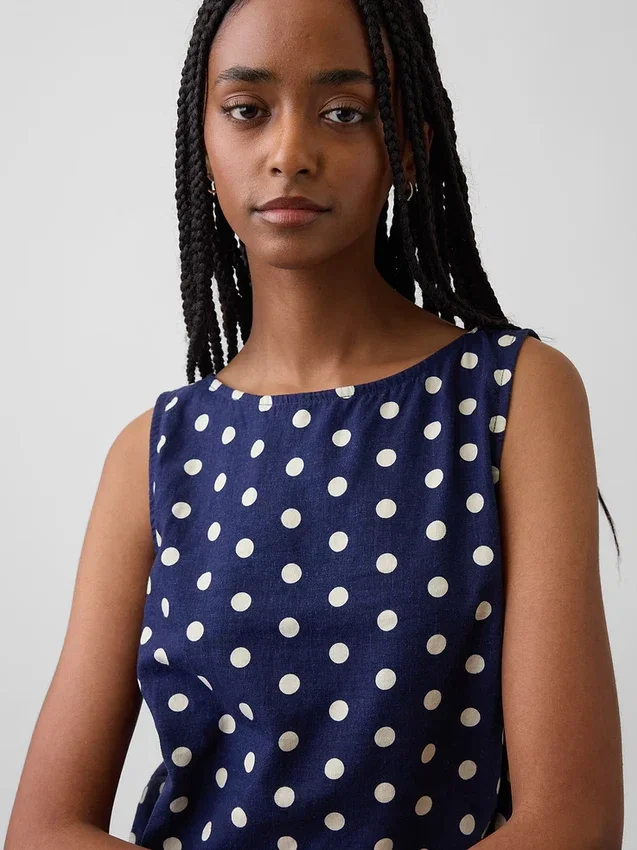 Crop-top van linnenmix