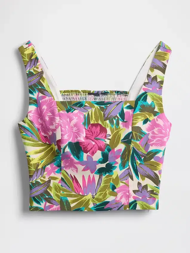 Crop-top van linnenmix