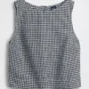 Crop-top van linnenmix