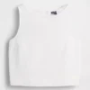 Crop-top van linnenmix