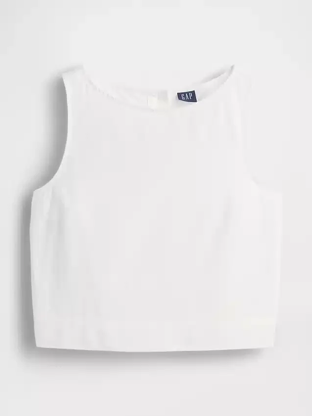 Crop-top van linnenmix