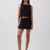 Crop-top van linnenmix