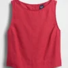 Crop-top van linnenmix