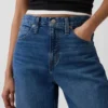 Cropjeans met hoge taille en wijd uitlopende pijpen