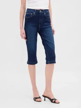 Cropped capri-Jeans met hoge taille