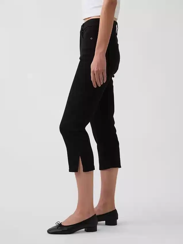 Cropped capri-Jeans met hoge taille