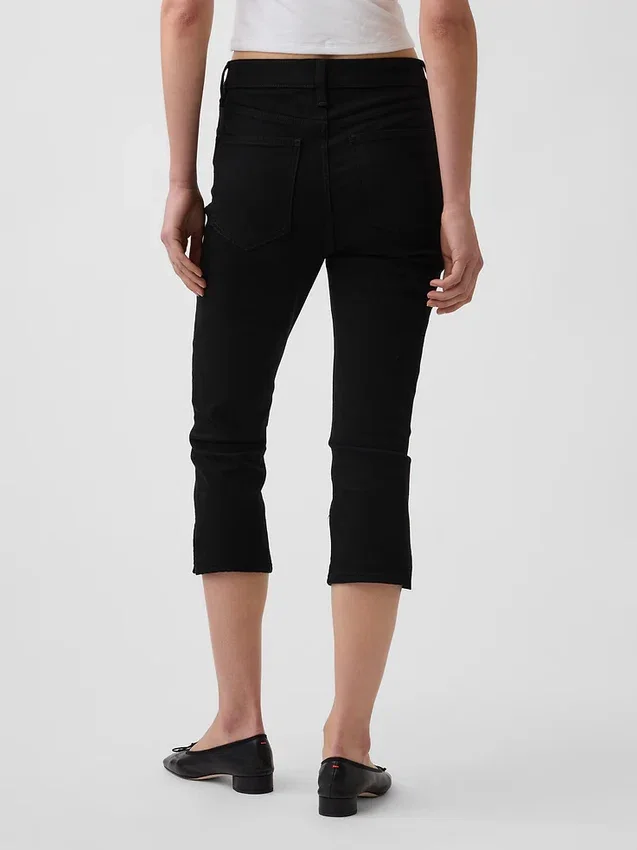 Cropped capri-Jeans met hoge taille