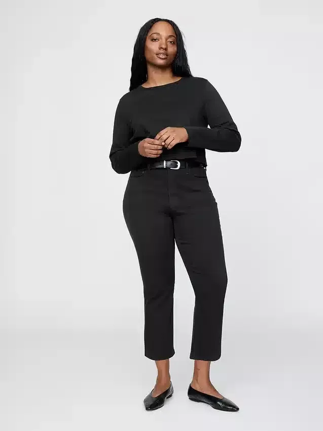 Cropped capri-Jeans met hoge taille