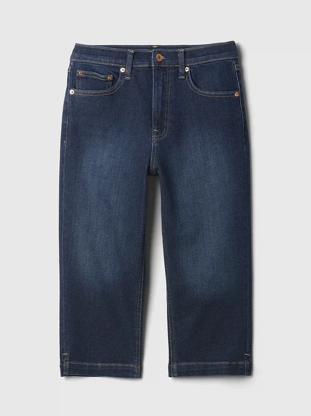 Cropped capri-Jeans met hoge taille