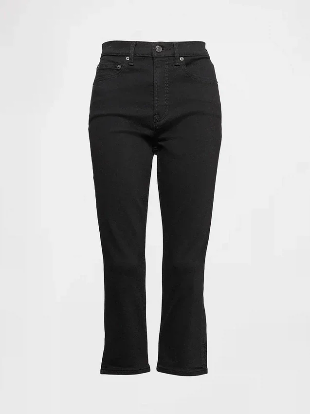 Cropped capri-Jeans met hoge taille