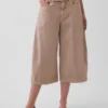 Culotte-broek met middelhoge taille en riem