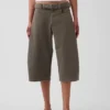Culotte-broek met middelhoge taille en riem