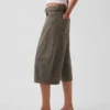 Culotte-broek met middelhoge taille en riem
