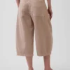 Culotte-broek met middelhoge taille en riem