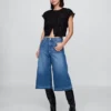 Culotte-Jeans met hoge taille
