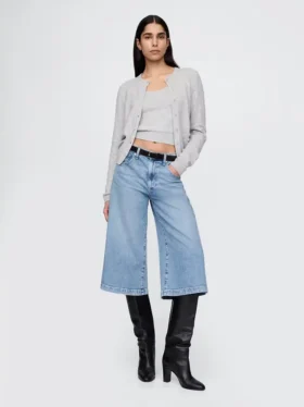 Culotte-Jeans met hoge taille