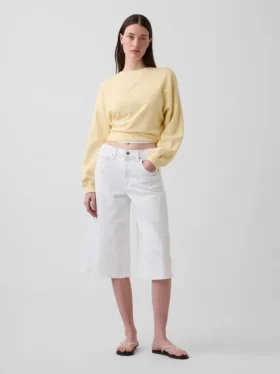 Culotte-Jeans met hoge taille